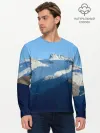 Мужской лонгслив базовый / Снежные горы