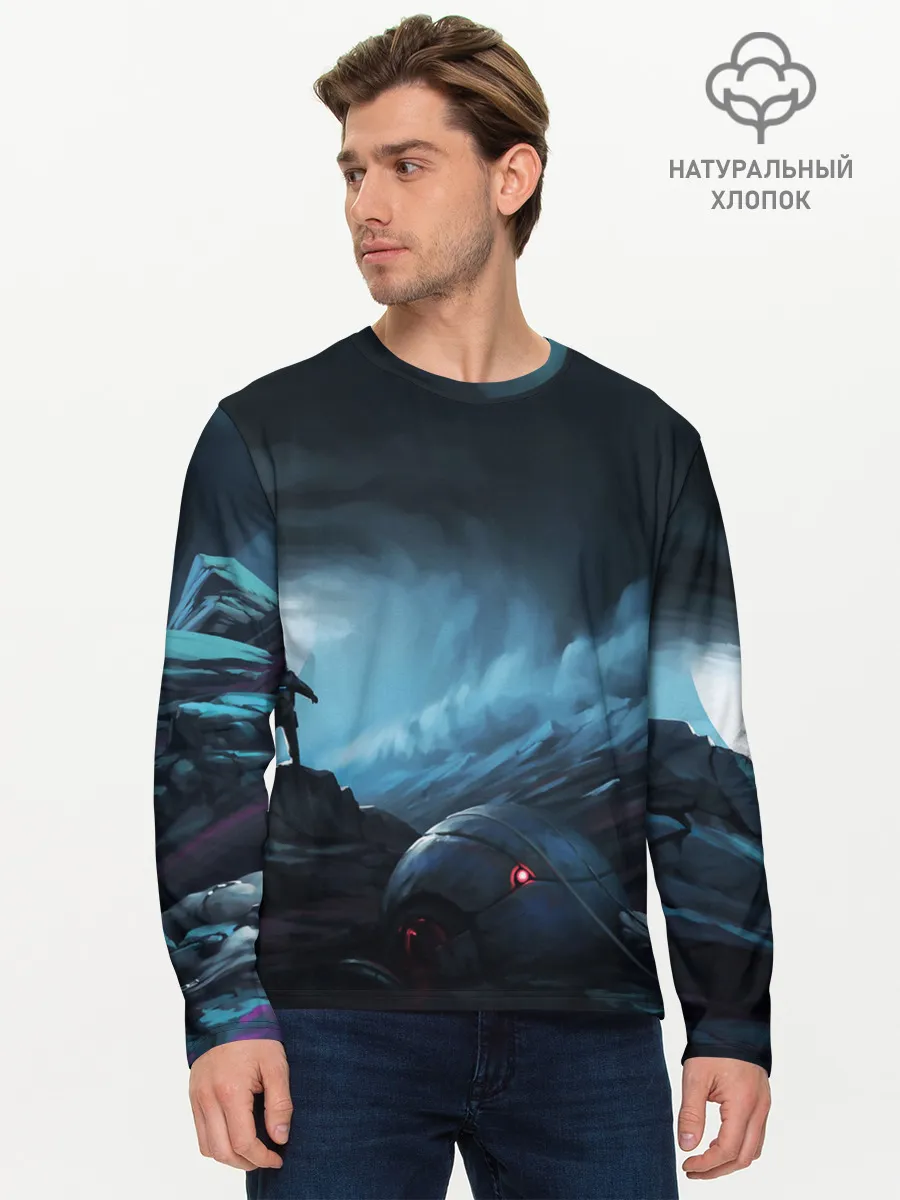 Мужской лонгслив базовый / Космонавт