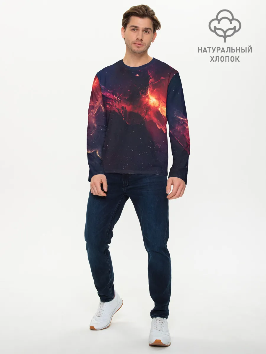 Мужской лонгслив базовый / Взрыв в космосе