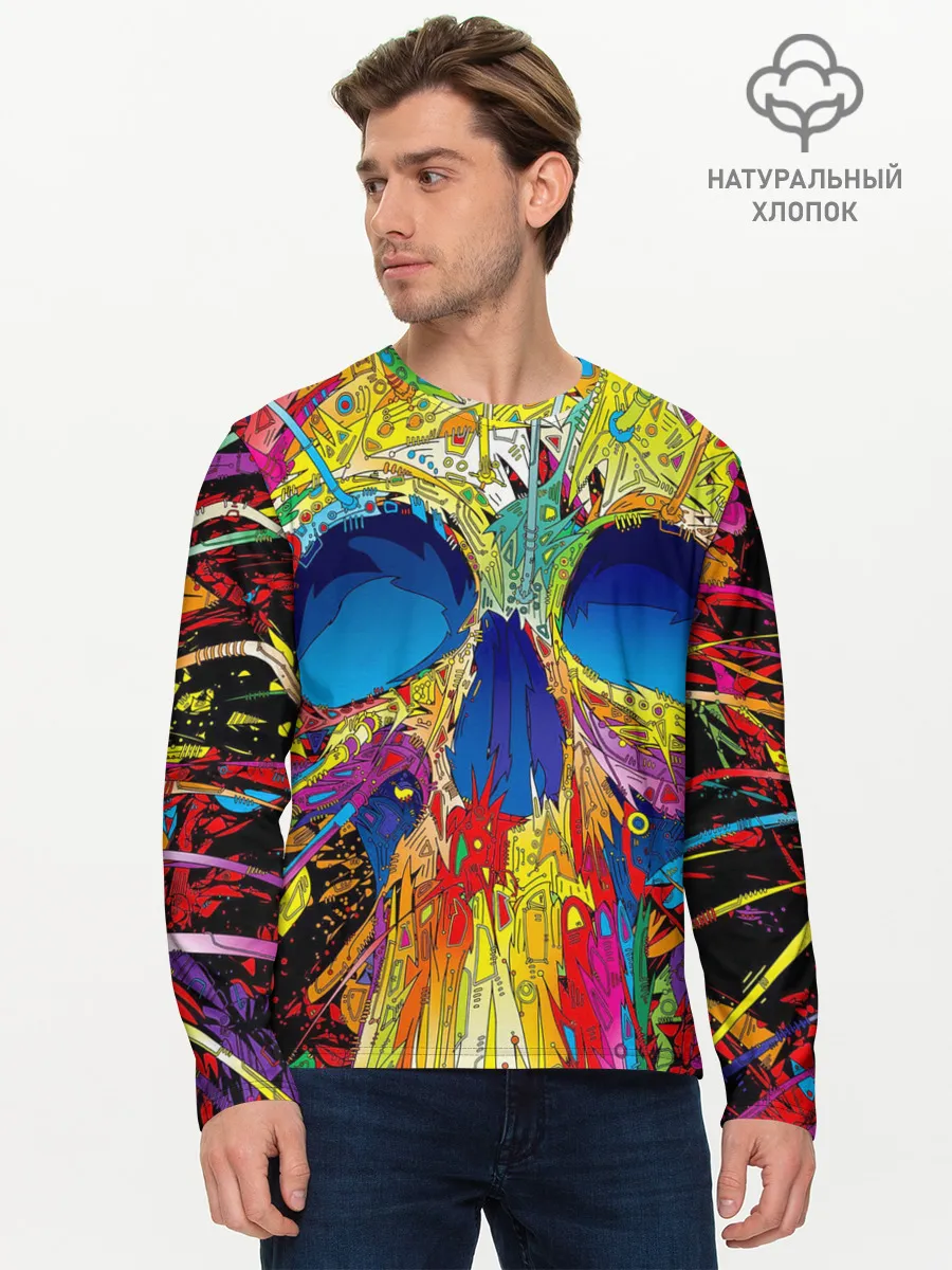 Мужской лонгслив базовый / Череп