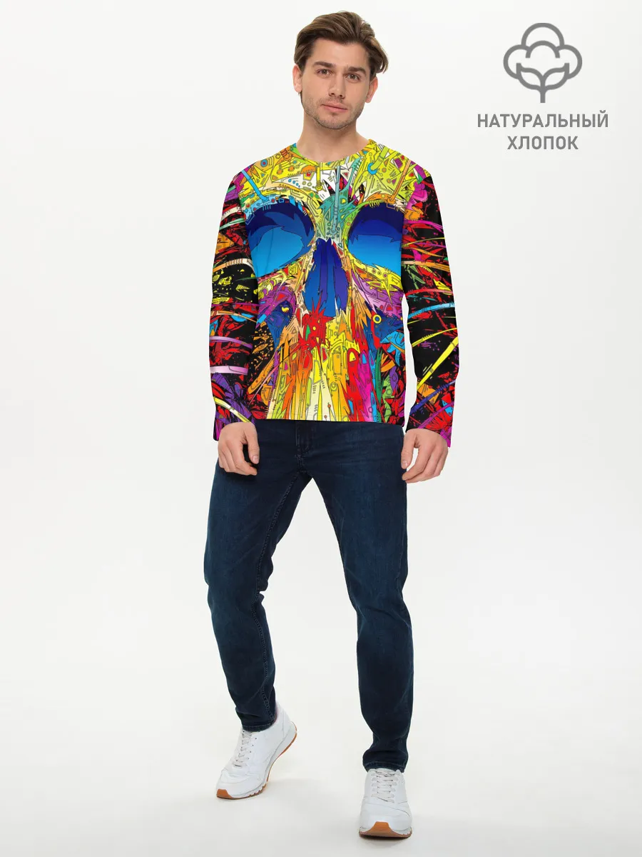 Мужской лонгслив базовый / Череп