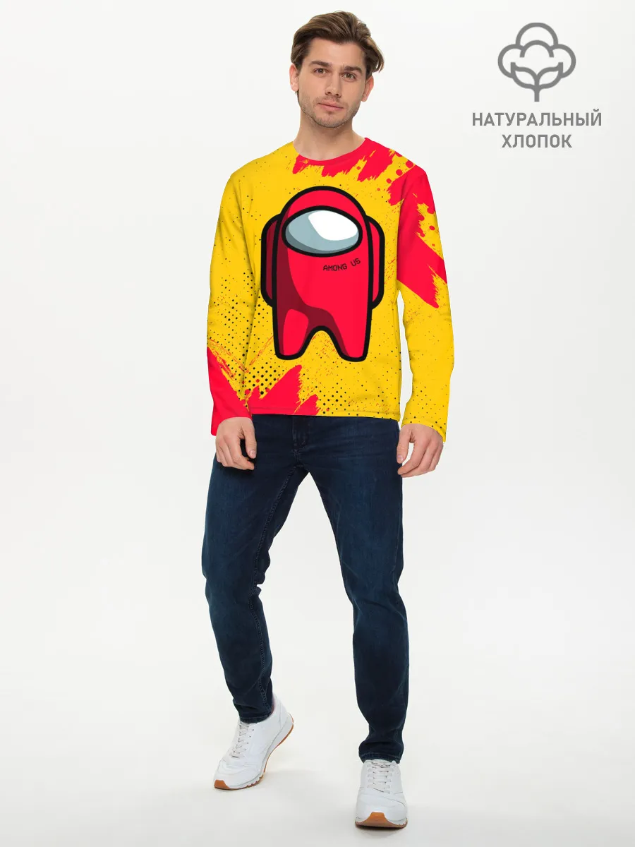 Мужской лонгслив базовый / AMONG US - КРАСНЫЙ