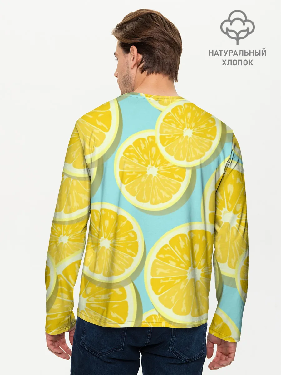 Мужской лонгслив базовый / лимончики