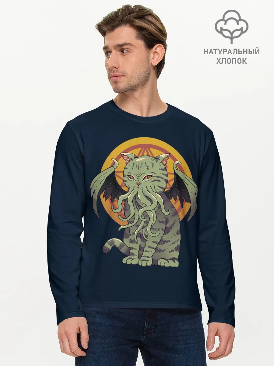Мужской лонгслив базовый / Cathulhu
