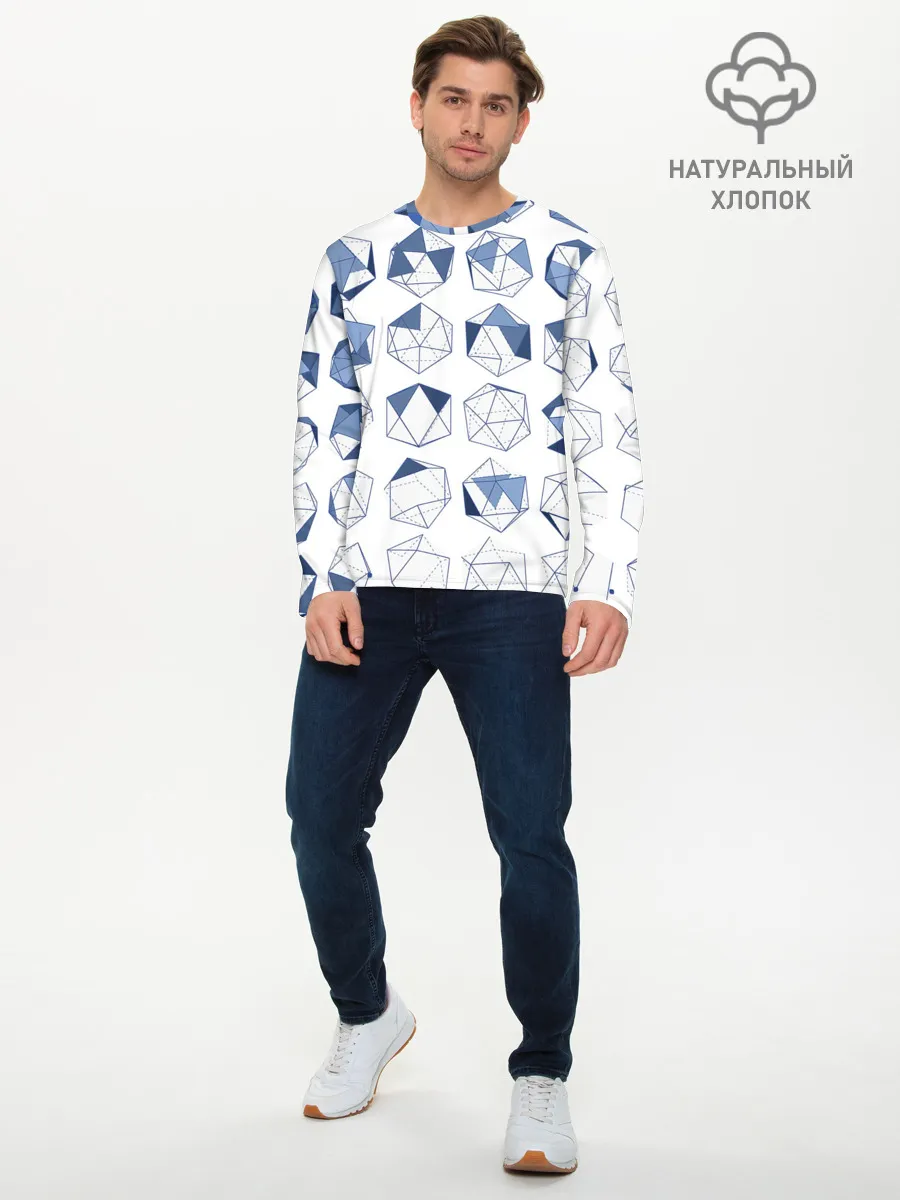 Мужской лонгслив базовый / Геометрические фигуры