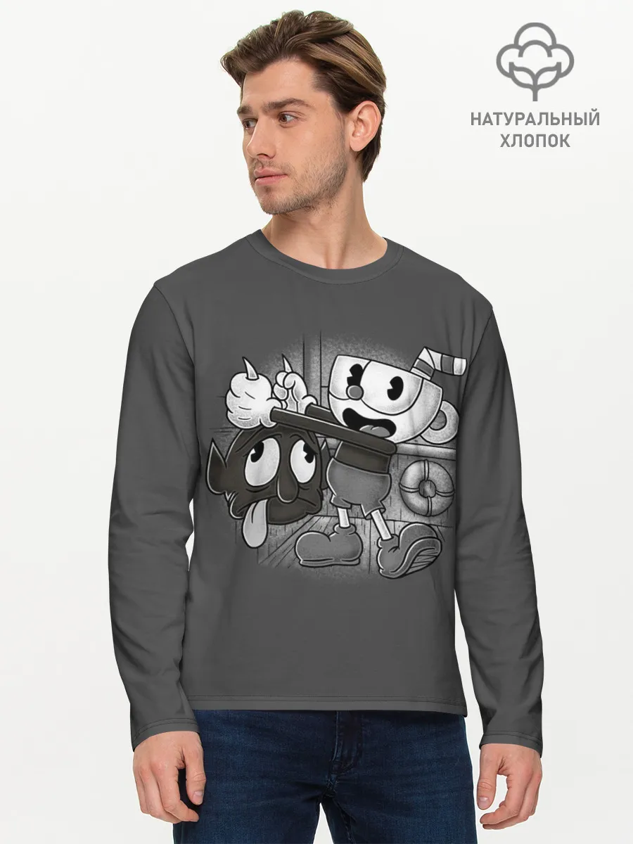 Мужской лонгслив базовый / CUPHEAD