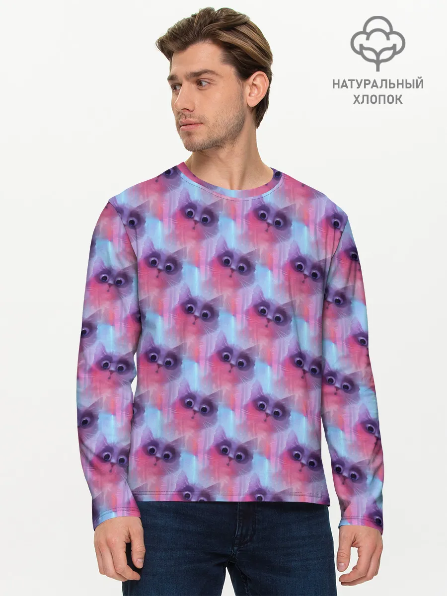 Мужской лонгслив базовый / Котята