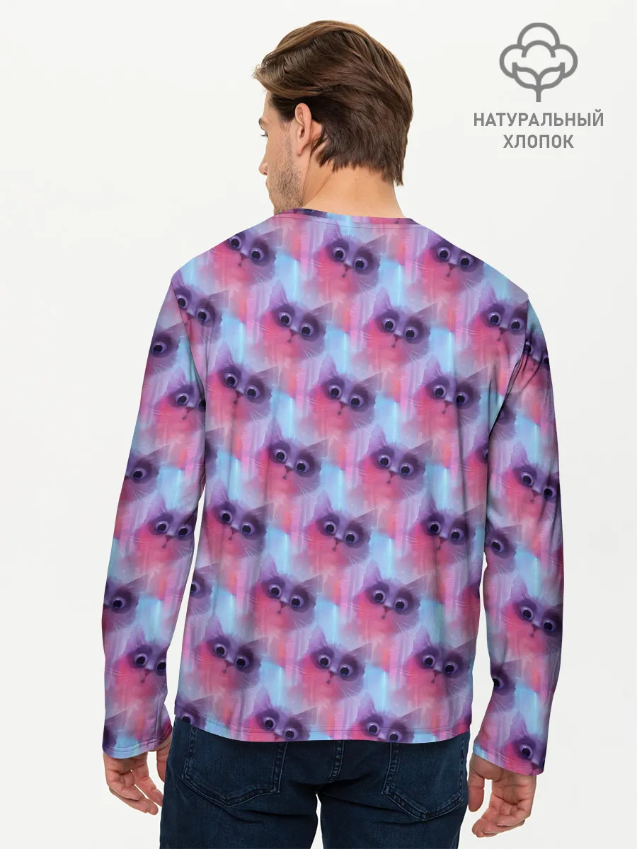 Мужской лонгслив базовый / Котята