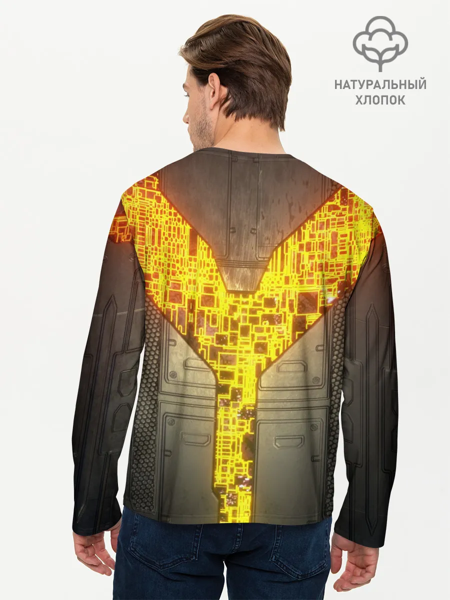 Мужской лонгслив базовый / Неоновая внутренность 3D