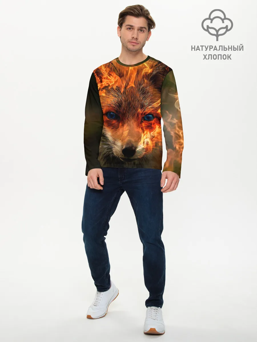 Мужской лонгслив базовый / Огненная лиса