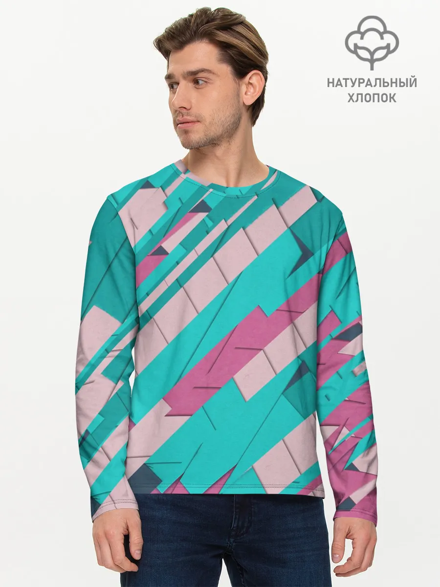 Мужской лонгслив базовый / Геометрическая Абстракция