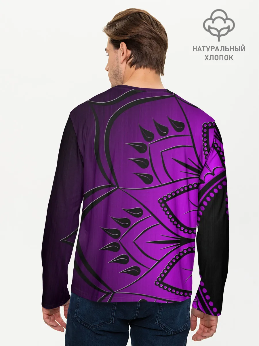 Мужской лонгслив базовый / Сирень 3D