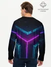 Мужской лонгслив базовый / Неоновые грани 3D