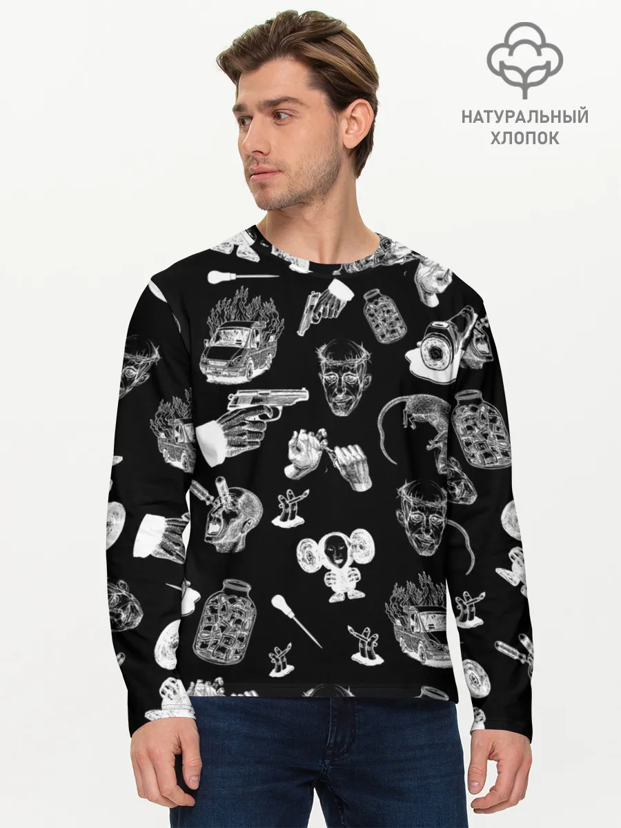 Мужской лонгслив базовый / КРОВОСТОК ТАТУИРОВКИ