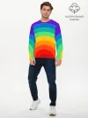 Мужской лонгслив базовый / Круговая радуга