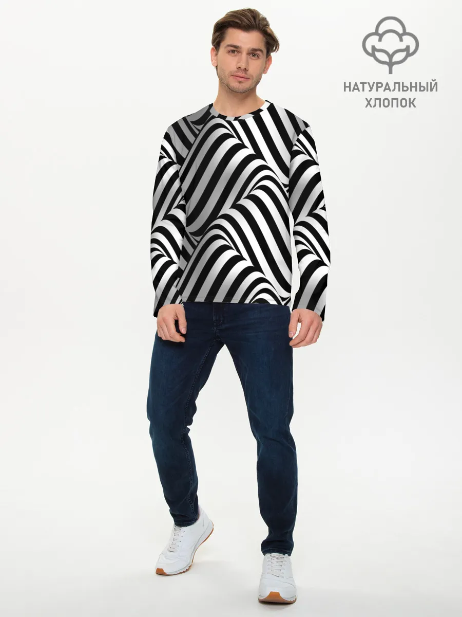 Мужской лонгслив базовый / 3D Иллюзия