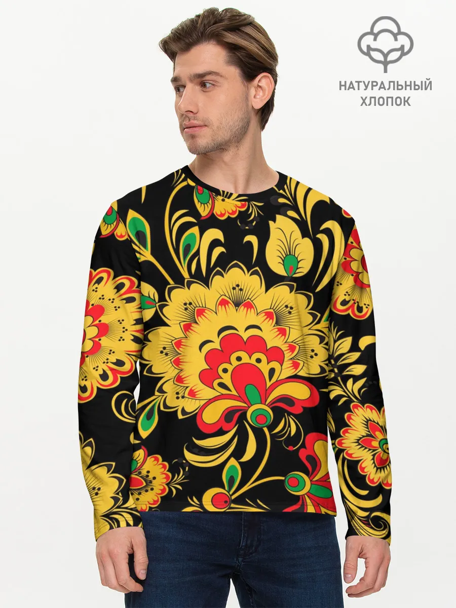 Мужской лонгслив базовый / Хохлома