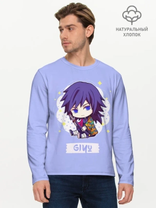 Мужской лонгслив базовый / Гию Томиока Kimetsu no Yaiba