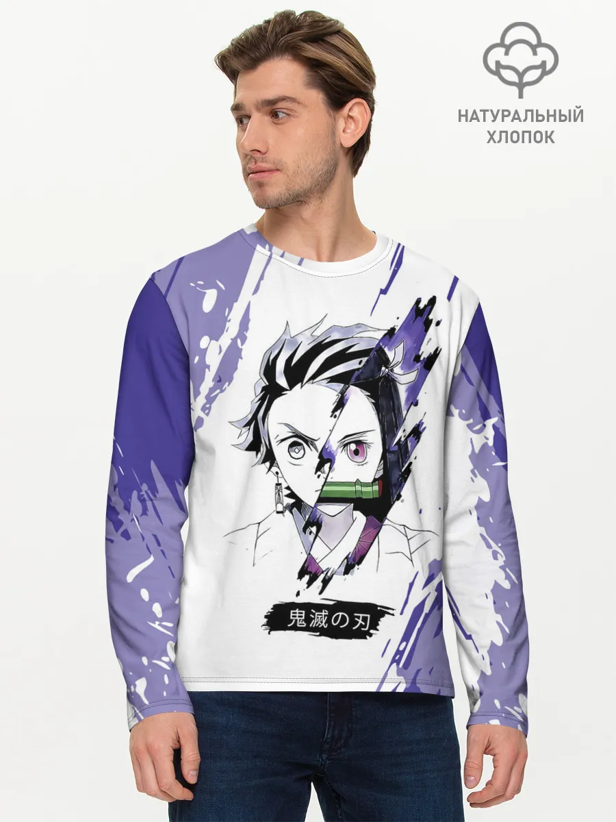 Мужской лонгслив базовый / Танджиро и Незуко Камадо
