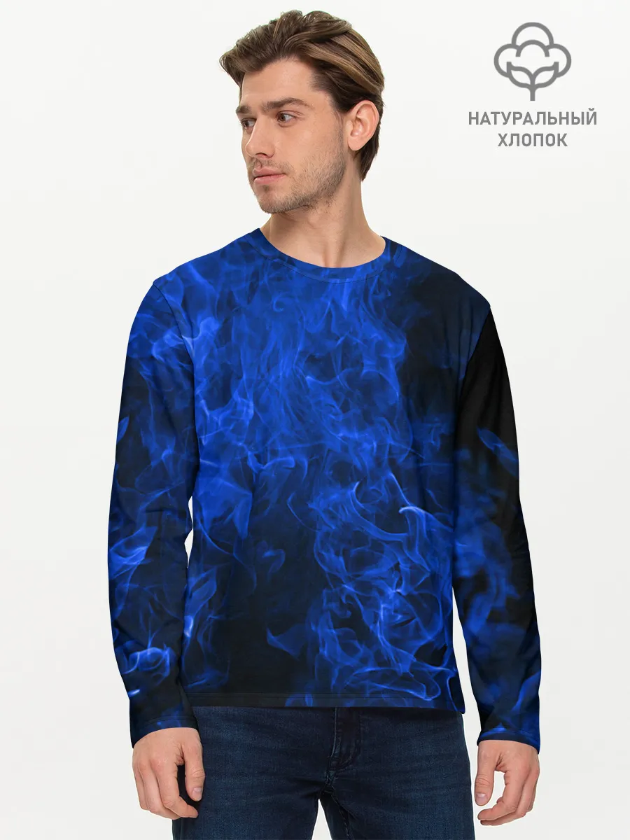 Мужской лонгслив базовый / Blue Fire