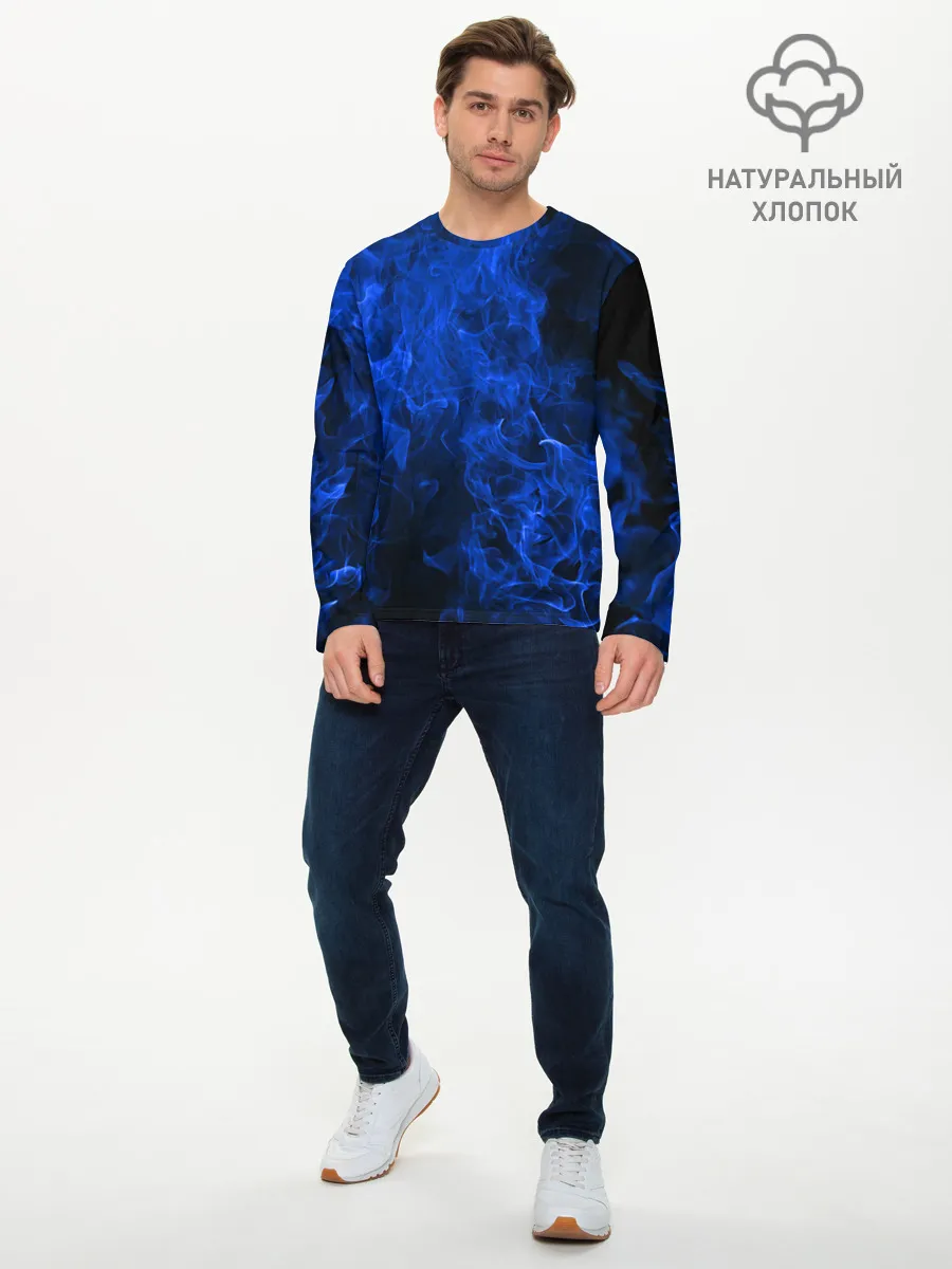 Мужской лонгслив базовый / Blue Fire