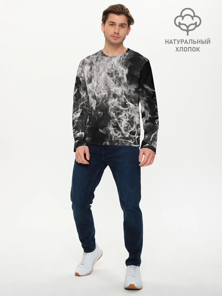 Мужской лонгслив базовый / Fire and Smoke