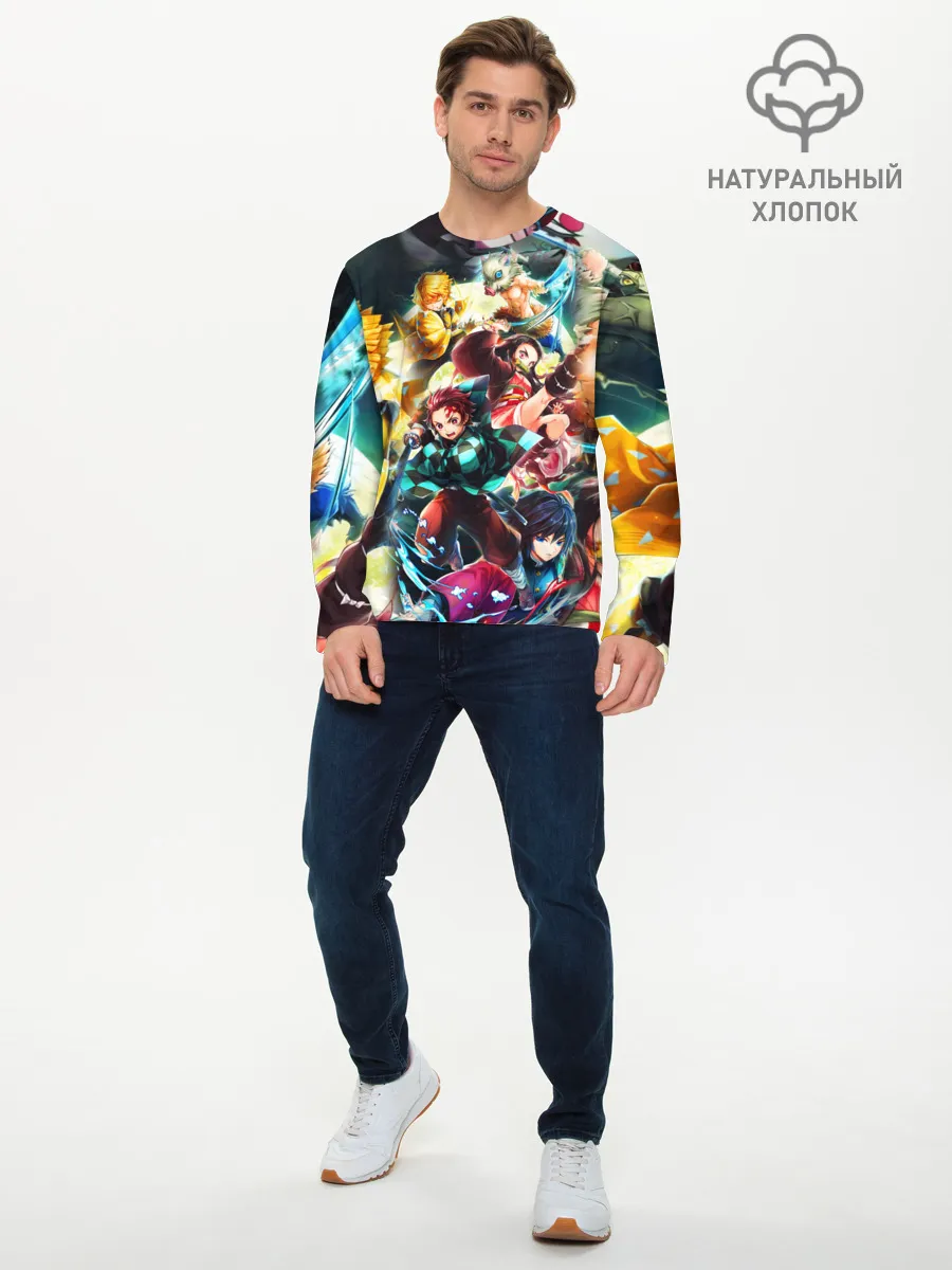 Мужской лонгслив базовый / КЛИНОК РАССЕКАЮЩИЙ ДЕМОНОВ ПЕРСОНАЖИ