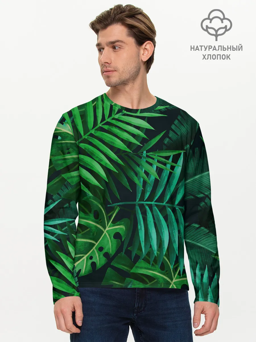 Мужской лонгслив базовый / Сочные тропики