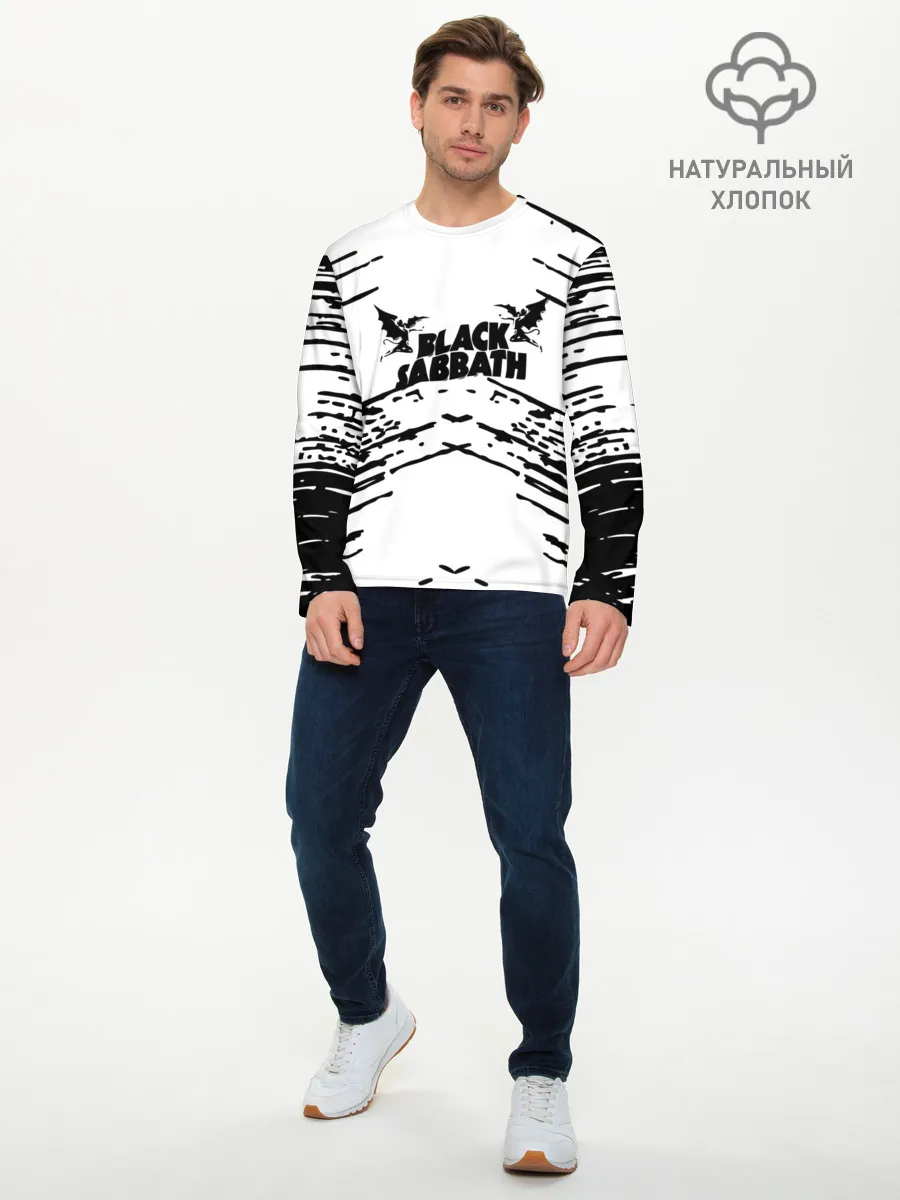 Мужской лонгслив базовый / black sabbath