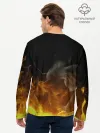 Мужской лонгслив базовый / Танджиро Камадо в огне