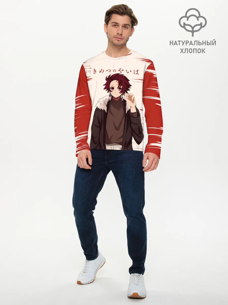 Мужской лонгслив базовый / Танджиро Камадо Kimetsu no Yaiba