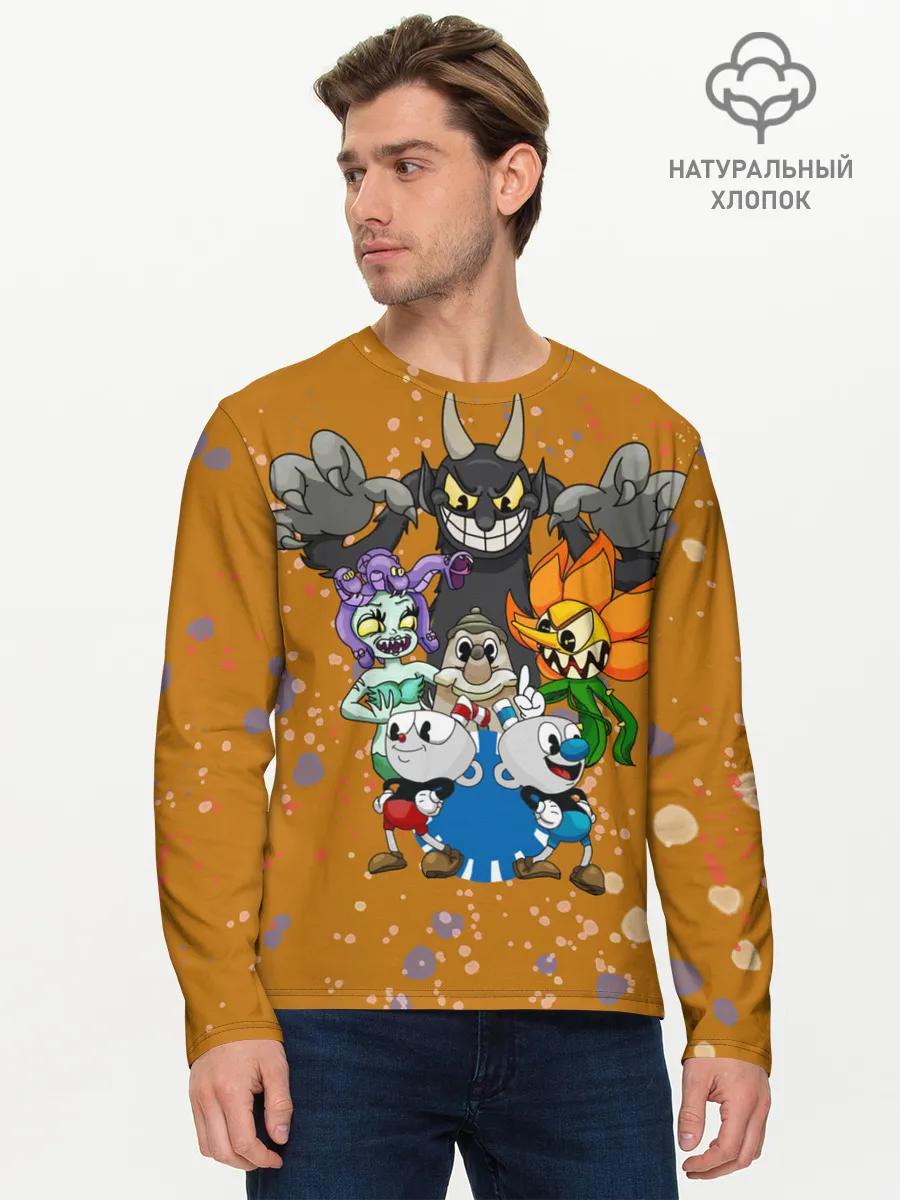 Мужской лонгслив базовый / cuphead