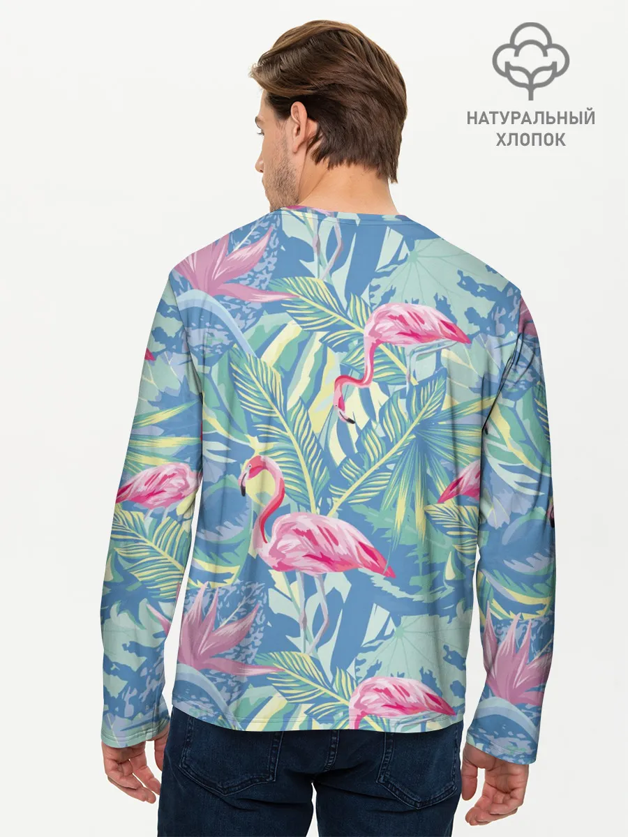 Мужской лонгслив базовый / фламинго