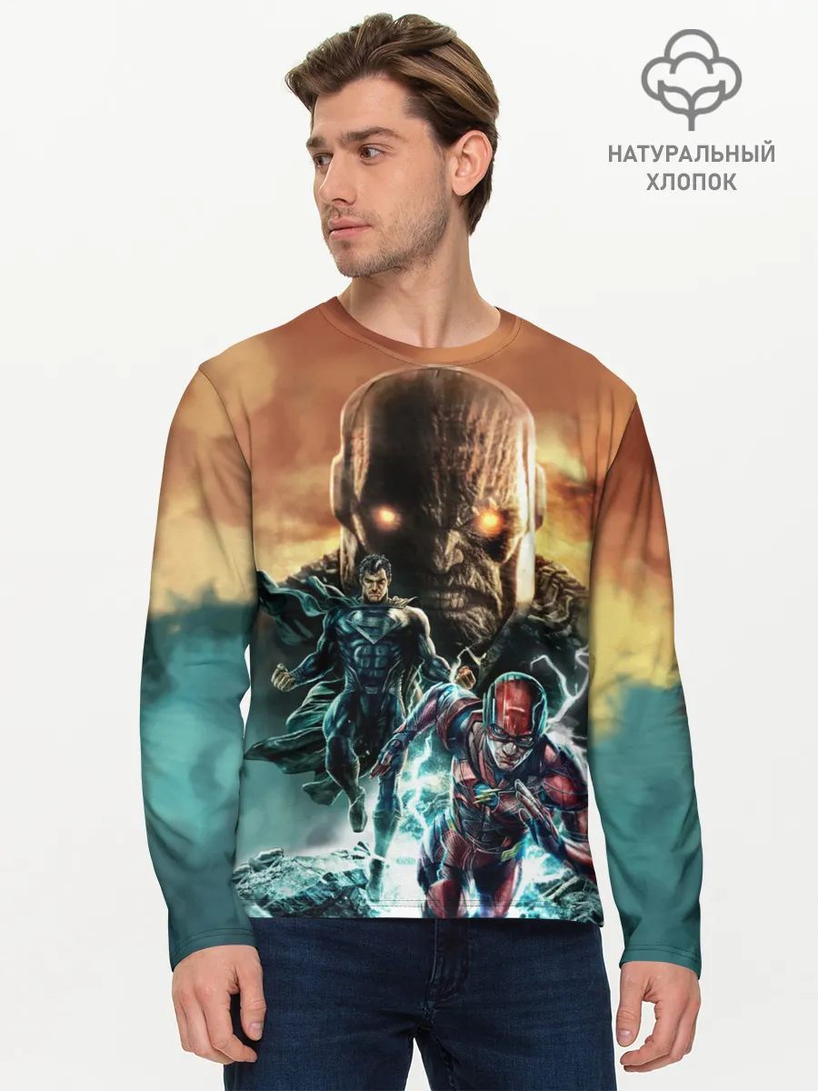 Мужской лонгслив базовый / The Flash, Superman V Darkseid