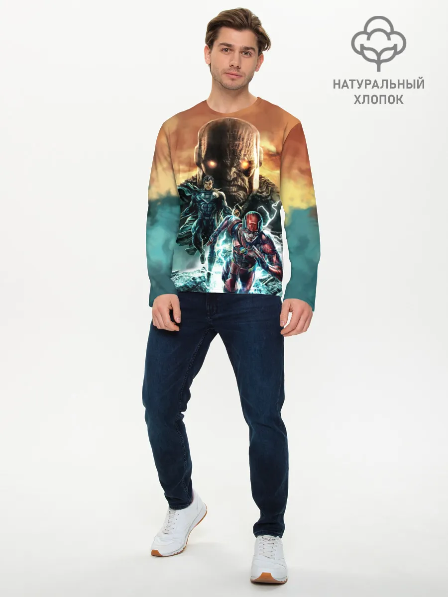 Мужской лонгслив базовый / The Flash, Superman V Darkseid