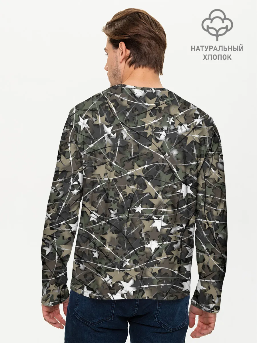 Мужской лонгслив базовый / Звёзды и колючки