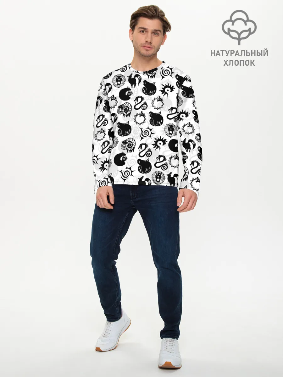 Мужской лонгслив базовый / 7 СМЕРТНЫХ ГРЕХОВ СИМВОЛЫ