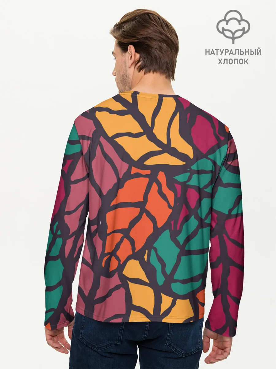 Мужской лонгслив базовый / Листья