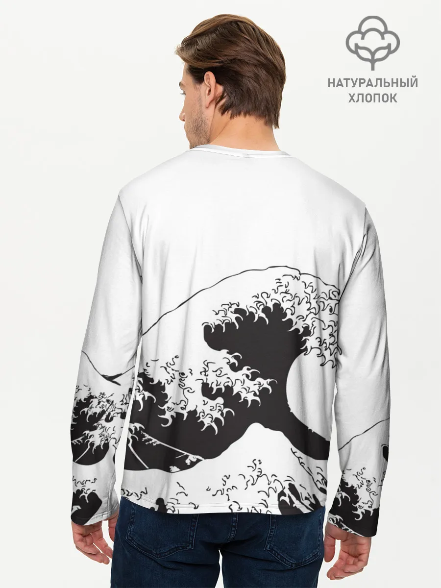 Мужской лонгслив базовый / Волна Канагава Япония | Sea Wave