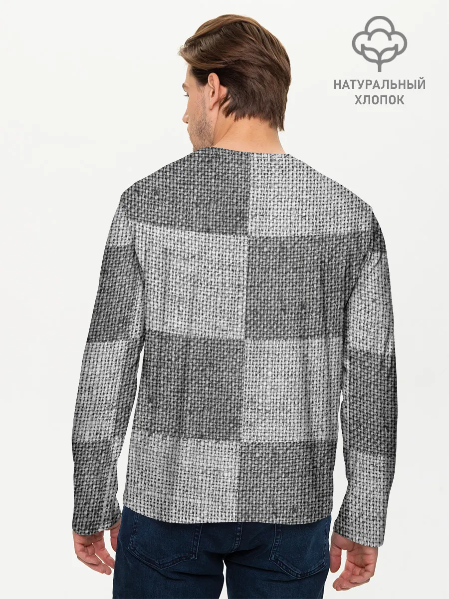 Мужской лонгслив базовый / Denim Patchwork