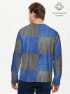 Мужской лонгслив базовый / Denim Patchwork