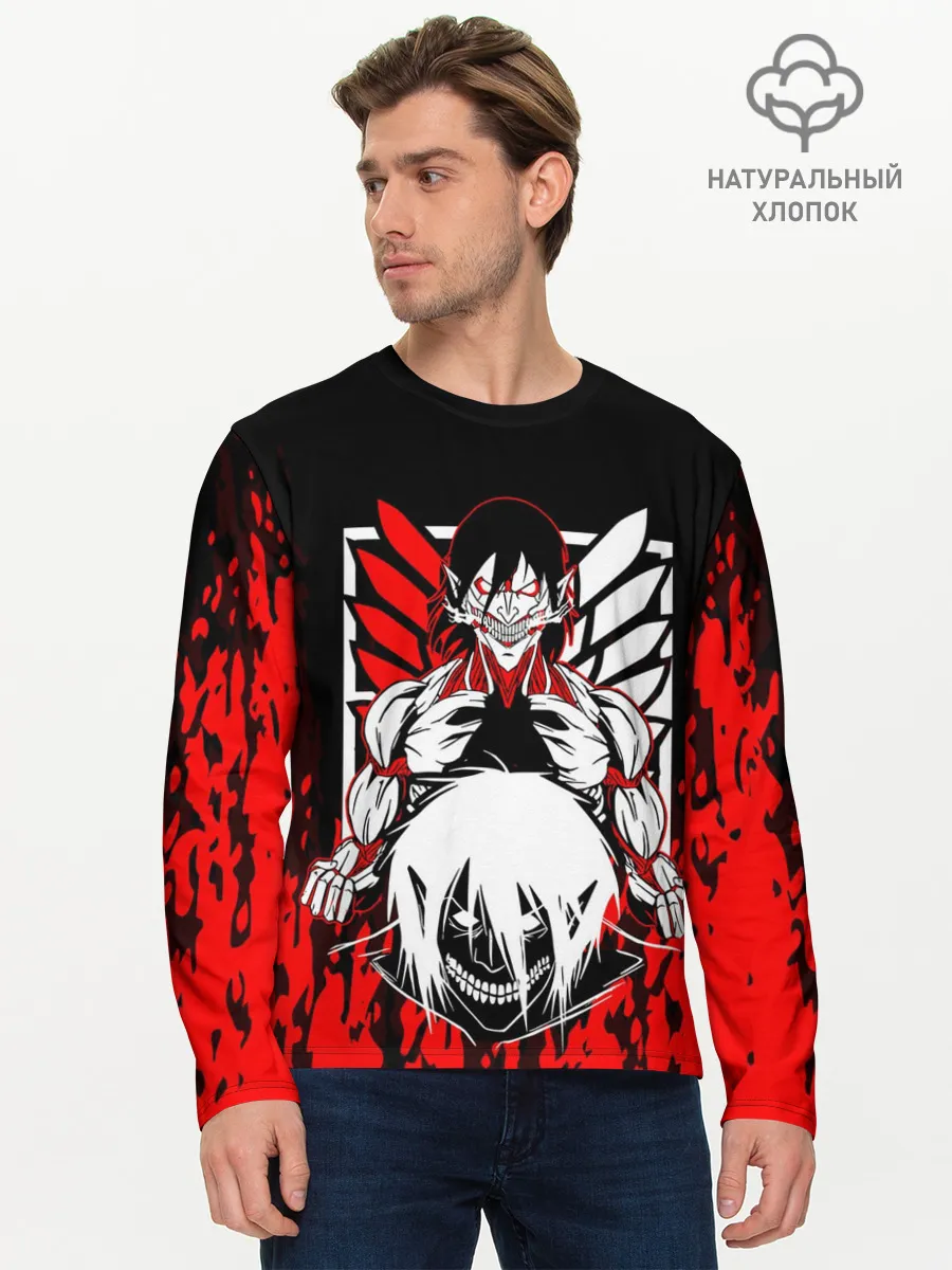 Мужской лонгслив базовый / ЭРЕН ЙЕГЕР / EREN YEAGER