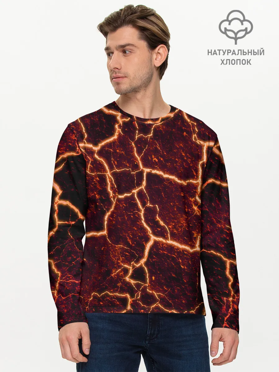 Мужской лонгслив базовый / Лава