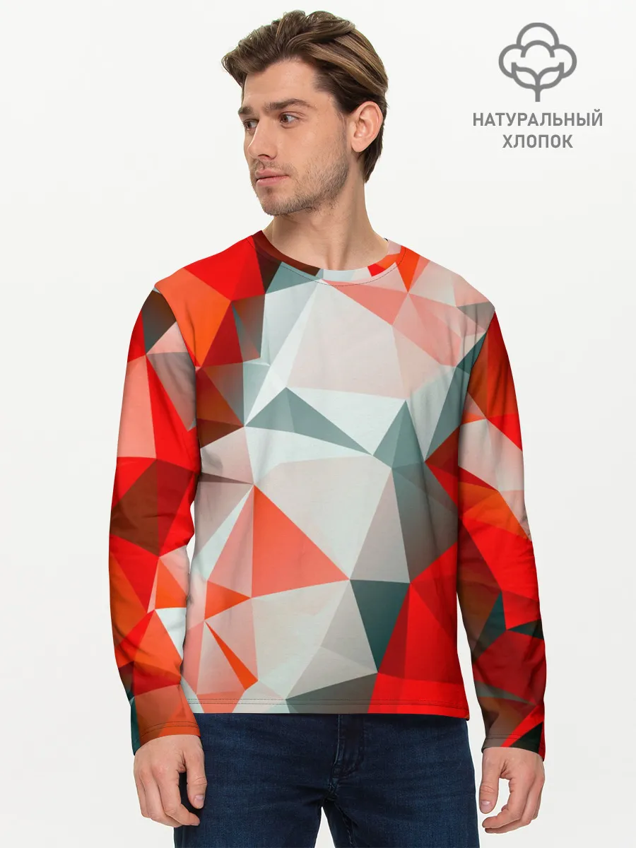 Мужской лонгслив базовый / Абстракция-Геометрия