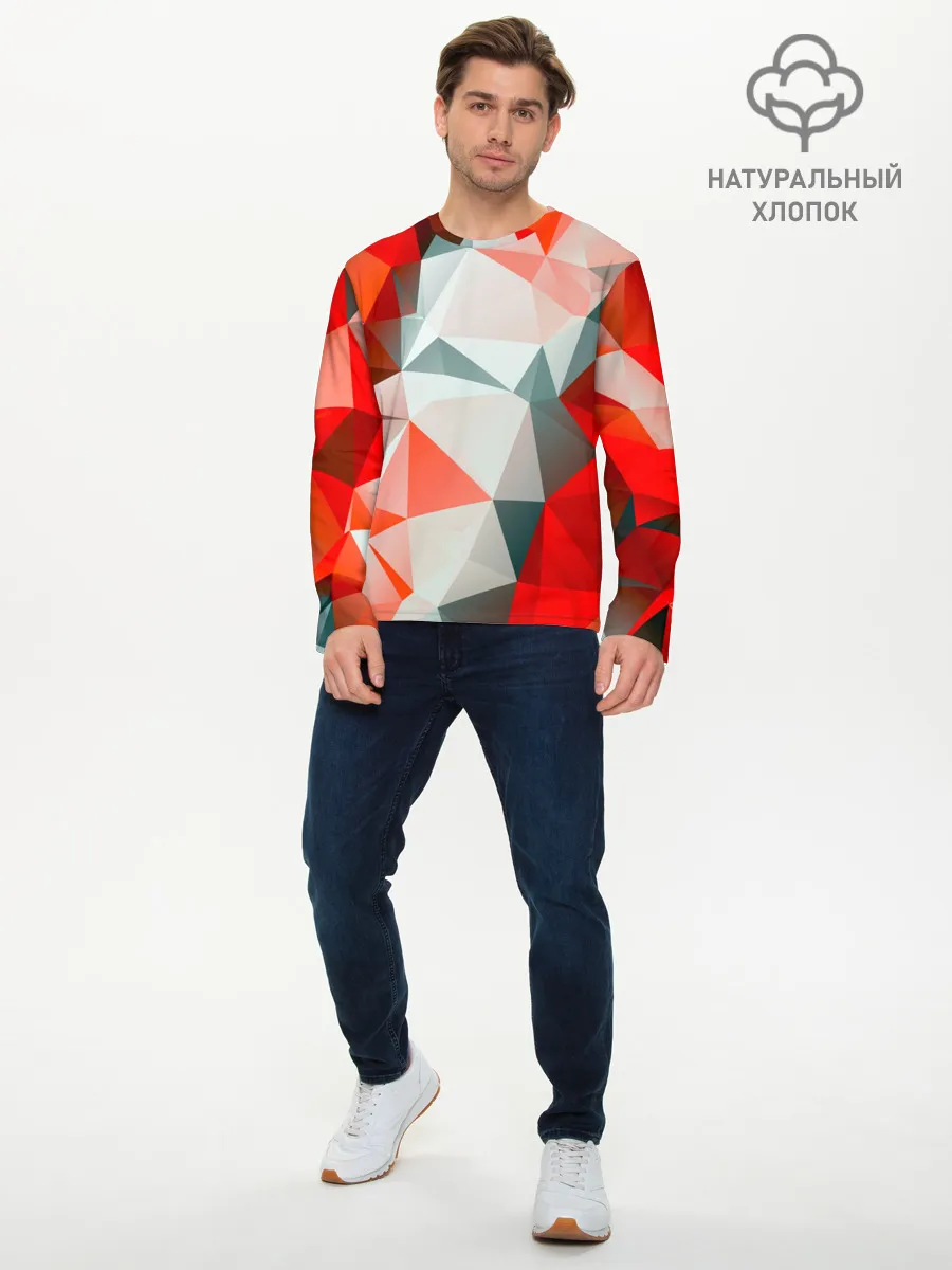 Мужской лонгслив базовый / Абстракция-Геометрия