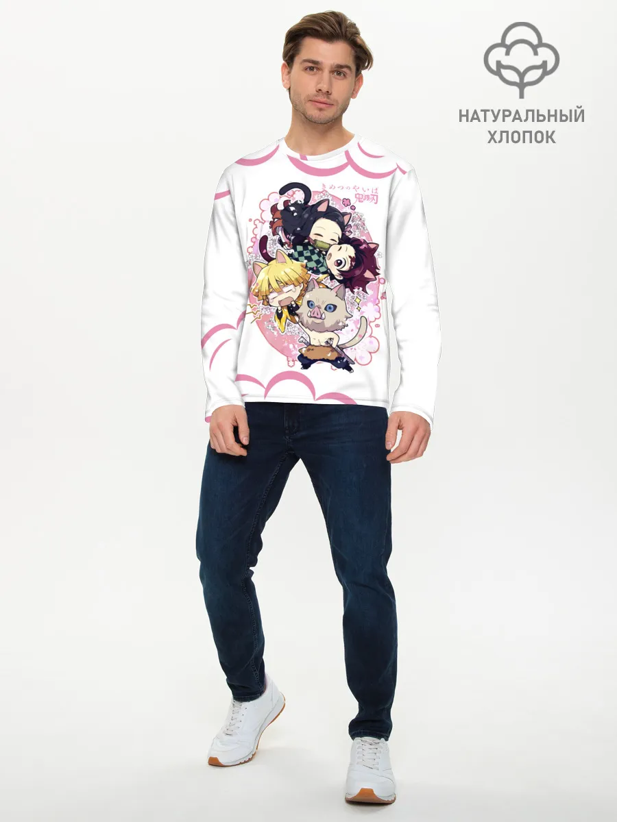 Мужской лонгслив базовый / Клинок, рассекающий демонов ПЕРСОНАЖИ