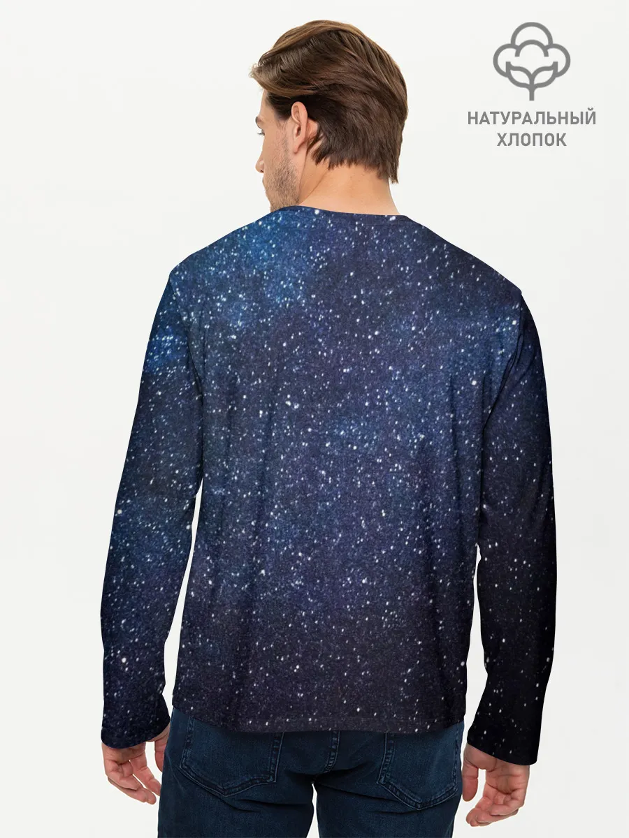 Мужской лонгслив базовый / Земля в космосе