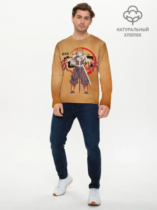 Мужской лонгслив базовый / Кёджуро Ренгоку Kimetsu no Yaiba