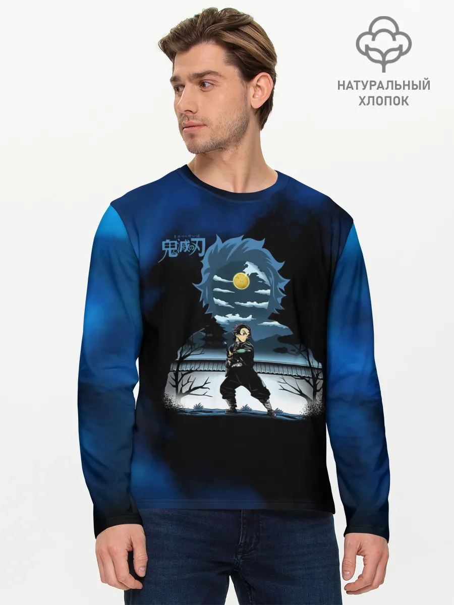 Мужской лонгслив базовый / Тандзиро Камадо Kimetsu no Yaiba