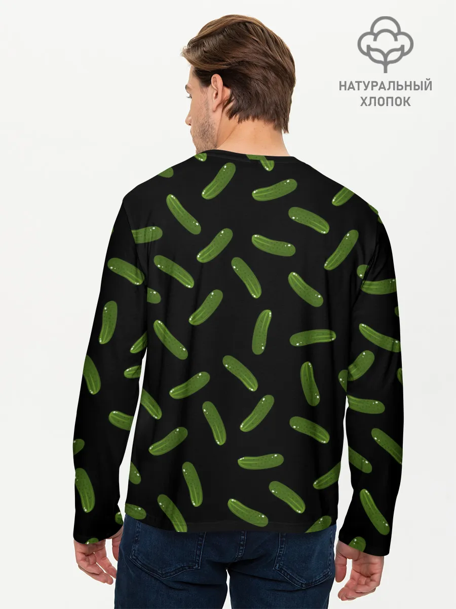 Мужской лонгслив базовый / Огуречный паттерн